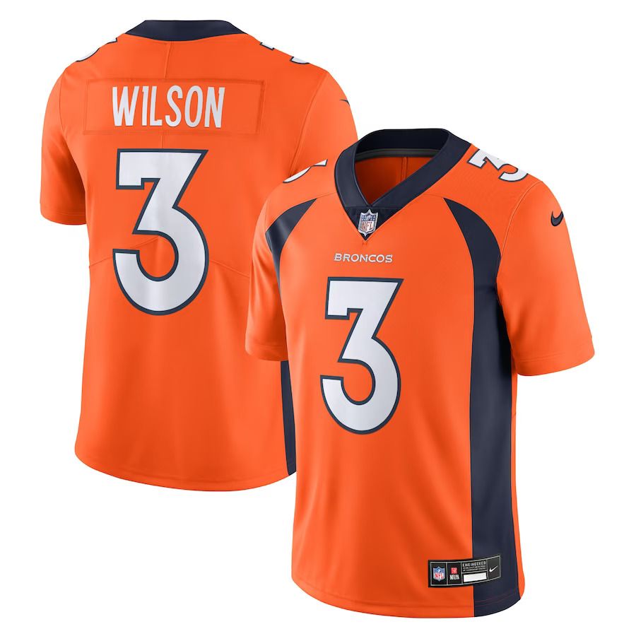Men Denver Broncos #3 Russell Wilson Nike Orange Vapor Untouchable Limited NFL Jersey->dallas cowboys->NFL Jersey